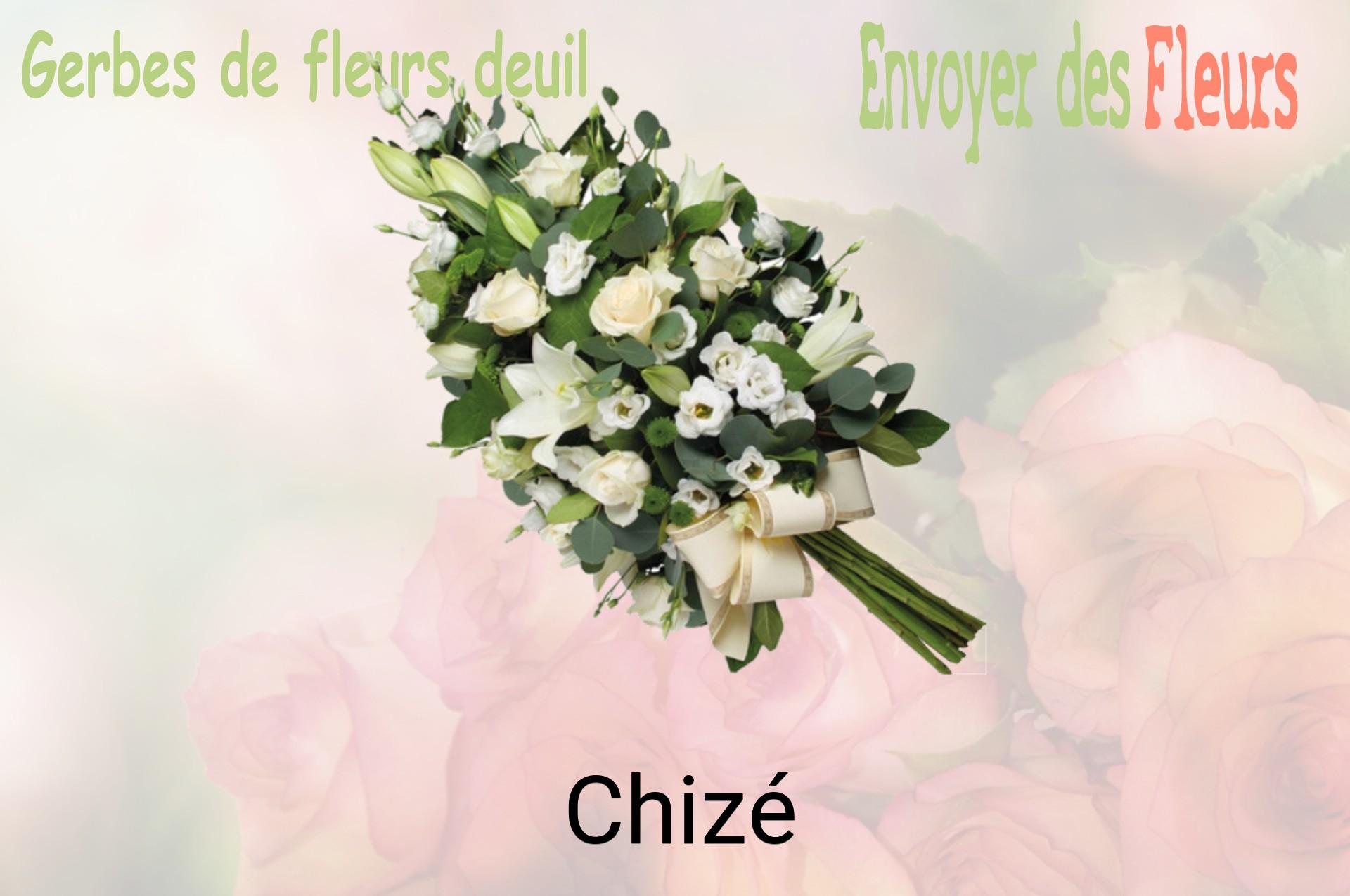 Gerbe de fleurs de deuil livrée à Chizé